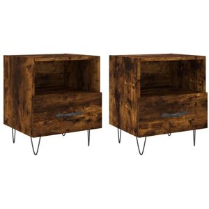 Bedside Cabinets 2 pcs Smoked Oak 40x35x47.5 cm Engineered Wood Vidaxl Bedside Cabinets 2 pcs Smoked Oak 40x35x47.5 cm Engineered Wood Vidaxl
