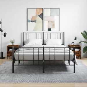 Vidaxl - Bedside Cabinets 2 pcs Smoked Oak 40x35x47.5 cm Engineered Wood Vidaxl - Bedside Cabinets 2 pcs Smoked Oak 40x35x47.5 cm Engineered Wood