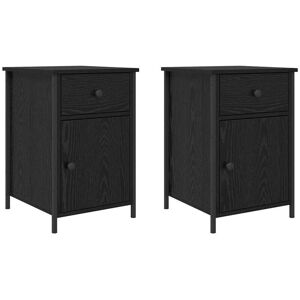 Vidaxl - Bedside Cabinet 2 pcs Black oak 40 x 42 x 60 cm Engineered wood Vidaxl - Bedside Cabinet 2 pcs Black oak 40 x 42 x 60 cm Engineered wood