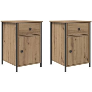 Bedside Cabinet with Drawer 2 pcs Artisan oak 40 x 42 x 60 cm vidaXL Bedside Cabinet with Drawer 2 pcs Artisan oak 40 x 42 x 60 cm vidaXL
