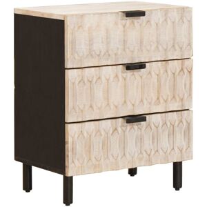 Bedside Cabinet White 50 x 33 x 62 cm Solid Mango Wood vidaXL Bedside Cabinet White 50 x 33 x 62 cm Solid Mango Wood vidaXL