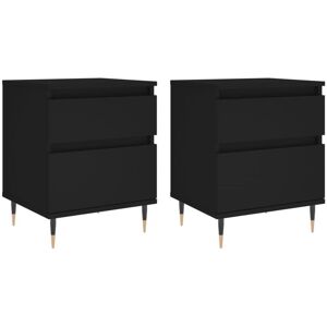 Vidaxl - Bedside Cabinets 2 pcs Black 40x35x50 cm Engineered Wood Vidaxl - Bedside Cabinets 2 pcs Black 40x35x50 cm Engineered Wood