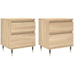 Bedside Cabinets 2 pcs Sonoma Oak 40x35x50 cm Engineered Wood vidaXL Bedside Cabinets 2 pcs Sonoma Oak 40x35x50 cm Engineered Wood vidaXL