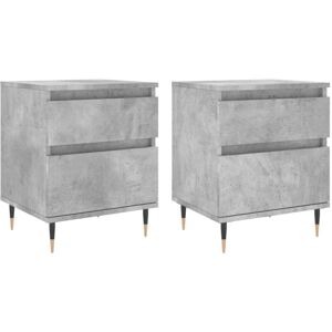 Bedside Cabinets 2 pcs Concrete Grey 40x35x50 cm Engineered Wood vidaXL Bedside Cabinets 2 pcs Concrete Grey 40x35x50 cm Engineered Wood vidaXL