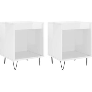 Bedside Cabinets 2 pcs High Gloss White 40x35x50 cm Engineered Wood vidaXL Bedside Cabinets 2 pcs High Gloss White 40x35x50 cm Engineered Wood vidaXL