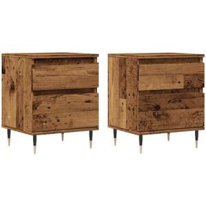 Vidaxl - Bedside Cabinets 2 pcs Old Wood 40x35x50 cm Engineered Wood Vidaxl - Bedside Cabinets 2 pcs Old Wood 40x35x50 cm Engineered Wood