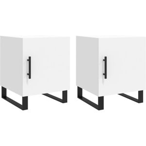 vidaXL Bedside Cabinets 2 pcs White - Bedside Table - Modern Storage vidaXL Bedside Cabinets 2 pcs White - Bedside Table - Modern Storage