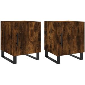 Vidaxl - Bedside Cabinets 2 pcs Smoked Oak 40x40x50 cm Engineered Wood Vidaxl - Bedside Cabinets 2 pcs Smoked Oak 40x40x50 cm Engineered Wood