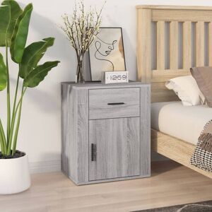 Bedside Cabinet Grey Sonoma 50x36x60 cm Engineered Wood vidaXL Bedside Cabinet Grey Sonoma 50x36x60 cm Engineered Wood vidaXL
