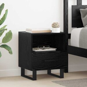Bedside Cabinet Black Oak 40 x 35 x 47.5 cm Engineered Wood vidaXL Bedside Cabinet Black Oak 40 x 35 x 47.5 cm Engineered Wood vidaXL
