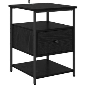 Bedside Cabinet Black oak 40 x 42 x 56 cm Engineered wood vidaXL Bedside Cabinet Black oak 40 x 42 x 56 cm Engineered wood vidaXL