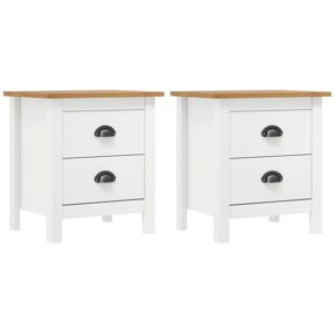 Vidaxl - Bedside Cabinet Hill 2 pcs White 46x35x49.5 cm Solid Pine Wood Vidaxl - Bedside Cabinet Hill 2 pcs White 46x35x49.5 cm Solid Pine Wood