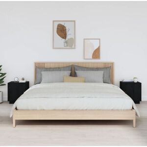 Vidaxl - Bedside Cabinets 2 pcs Black 40x34x45 cm Solid Wood Pine Vidaxl - Bedside Cabinets 2 pcs Black 40x34x45 cm Solid Wood Pine