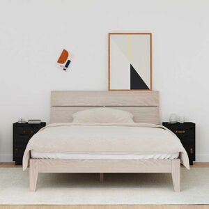 Vidaxl - Bedside Cabinets 2 pcs Black 40x34x55 cm Solid Wood Pine Vidaxl - Bedside Cabinets 2 pcs Black 40x34x55 cm Solid Wood Pine