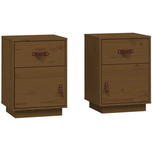 Vidaxl - Bedside Cabinets 2 pcs Honey Brown 40x34x55 cm Solid Wood Pine Vidaxl - Bedside Cabinets 2 pcs Honey Brown 40x34x55 cm Solid Wood Pine