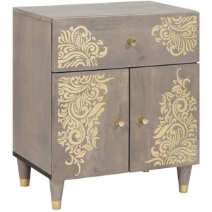 Bedside Cabinet Grey 50 x 33 x 60 cm Solid mango wood vidaXL Bedside Cabinet Grey 50 x 33 x 60 cm Solid mango wood vidaXL