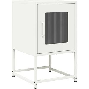 Bedside Cabinet White 36x39x60.5 cm Cold-rolled Steel Vidaxl Bedside Cabinet White 36x39x60.5 cm Cold-rolled Steel Vidaxl