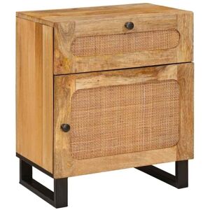 Bedside Cabinet Natural 50 x 33 x 60 cm Solid Mango Wood vidaXL Bedside Cabinet Natural 50 x 33 x 60 cm Solid Mango Wood vidaXL