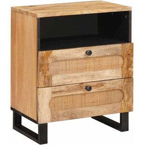 Bedside Cabinet Natural 50 x 33 x 60 cm Solid Mango Wood vidaXL Bedside Cabinet Natural 50 x 33 x 60 cm Solid Mango Wood vidaXL