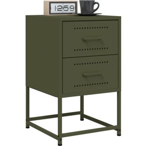 Bedside Cabinets 2 pcs Olive Green 36x39x60.5 cm Steel Vidaxl Bedside Cabinets 2 pcs Olive Green 36x39x60.5 cm Steel Vidaxl