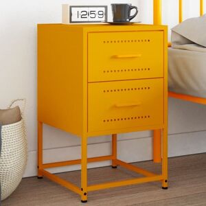 Bedside Cabinet Mustard Yellow 36x39x60.5 cm Steel Vidaxl Bedside Cabinet Mustard Yellow 36x39x60.5 cm Steel Vidaxl