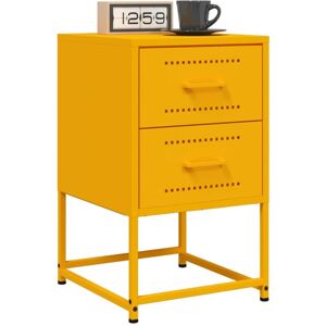Vidaxl - Bedside Cabinets 2 pcs Mustard Yellow 36x39x60.5 cm Steel Vidaxl - Bedside Cabinets 2 pcs Mustard Yellow 36x39x60.5 cm Steel