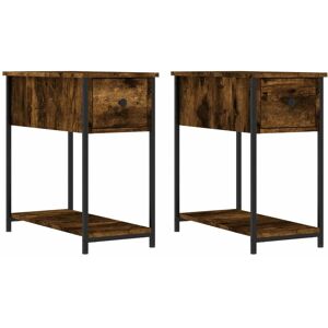 Vidaxl - Bedside Cabinets 2 pcs Smoked Oak 30x60x60 cm Engineered Wood Vidaxl - Bedside Cabinets 2 pcs Smoked Oak 30x60x60 cm Engineered Wood