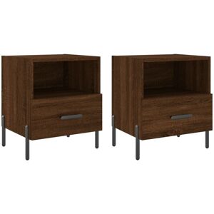 Vidaxl - Bedside Cabinets 2 pcs Brown Oak 40x35x47.5 cm Engineered Wood Vidaxl - Bedside Cabinets 2 pcs Brown Oak 40x35x47.5 cm Engineered Wood
