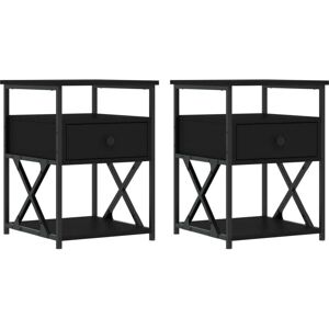 Vidaxl - Bedside Cabinets 2 pcs Black 40x42x55 cm Engineered Wood Vidaxl - Bedside Cabinets 2 pcs Black 40x42x55 cm Engineered Wood