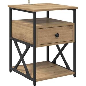 Bedside Cabinet Artisan oak 40 x 42 x 55 cm Engineered wood vidaXL Bedside Cabinet Artisan oak 40 x 42 x 55 cm Engineered wood vidaXL