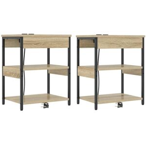 Bedside Cabinets 2 pcs Sonoma oak 41 x 31 x 51 cm Vidaxl Bedside Cabinets 2 pcs Sonoma oak 41 x 31 x 51 cm Vidaxl