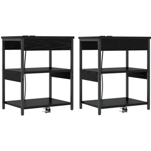 Bedside Cabinets 2 pcs Black oak 41 x 31 x 51 cm Vidaxl Bedside Cabinets 2 pcs Black oak 41 x 31 x 51 cm Vidaxl