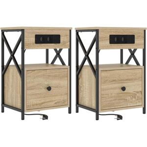 Bedside Cabinet with Drawer 2 pcs Sonoma oak 40 x 31 x 60 cm Vidaxl Bedside Cabinet with Drawer 2 pcs Sonoma oak 40 x 31 x 60 cm Vidaxl