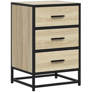 Vidaxl - Bedside Cabinet Sonoma Oak 40x34.5x60 cm Engineered Wood and Metal Vidaxl - Bedside Cabinet Sonoma Oak 40x34.5x60 cm Engineered Wood and Metal