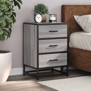 Vidaxl - Bedside Cabinet Grey Sonoma 40x34.5x60 cm Engineered Wood and Metal Vidaxl - Bedside Cabinet Grey Sonoma 40x34.5x60 cm Engineered Wood and Metal