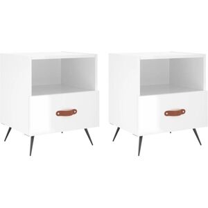 Vidaxl - Bedside Cabinets 2 pcs High Gloss White 40x35x47.5 cm Engineered Wood Vidaxl - Bedside Cabinets 2 pcs High Gloss White 40x35x47.5 cm Engineered Wood