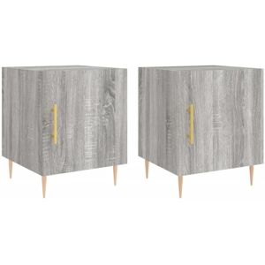 vidaXL Bedside Cabinets - 2 pcs Grey Sonoma - Bedside Cabinets vidaXL Bedside Cabinets - 2 pcs Grey Sonoma - Bedside Cabinets