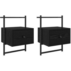Bedside Cabinet 2 pcs Black oak 35 x 30 x 51 cm Engineered wood vidaXL Bedside Cabinet 2 pcs Black oak 35 x 30 x 51 cm Engineered wood vidaXL