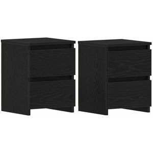 Vidaxl - Bedside Cabinet 2 pcs Black oak 30 x 30 x 40 cm Engineered wood Vidaxl - Bedside Cabinet 2 pcs Black oak 30 x 30 x 40 cm Engineered wood