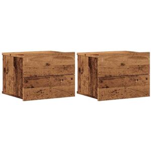 Vidaxl - Wall-mounted Bedside Cabinets 2 pcs Old Wood 40x32x30 cm Vidaxl - Wall-mounted Bedside Cabinets 2 pcs Old Wood 40x32x30 cm