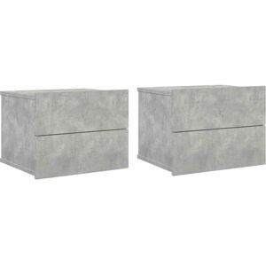 Vidaxl - Bedside Cabinets 2 pcs Concrete Grey 40x30x30 cm Engineered Wood Vidaxl - Bedside Cabinets 2 pcs Concrete Grey 40x30x30 cm Engineered Wood