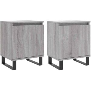 Vidaxl - Bedside Cabinets 2 pcs Grey Sonoma 40x30x50 cm Engineered Wood Vidaxl - Bedside Cabinets 2 pcs Grey Sonoma 40x30x50 cm Engineered Wood