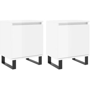 Vidaxl - Bedside Cabinets 2 pcs High Gloss White 40x30x50 cm Engineered Wood Vidaxl - Bedside Cabinets 2 pcs High Gloss White 40x30x50 cm Engineered Wood
