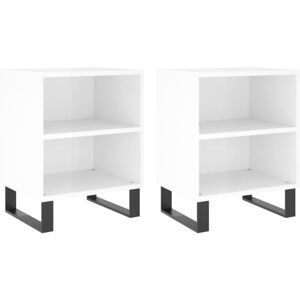 Bedside Cabinets 2 pcs High Gloss White 40x30x50 cm Engineered Wood vidaXL Bedside Cabinets 2 pcs High Gloss White 40x30x50 cm Engineered Wood vidaXL