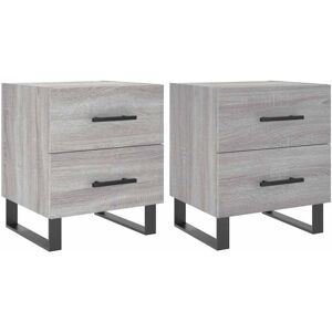 Bedside Cabinets 2 pcs Grey Sonoma 40x35x47.5 cm Engineered Wood vidaXL Bedside Cabinets 2 pcs Grey Sonoma 40x35x47.5 cm Engineered Wood vidaXL