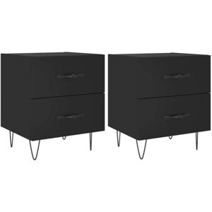 Vidaxl - Bedside Cabinets 2 pcs Black 40x35x47.5 cm Engineered Wood Vidaxl - Bedside Cabinets 2 pcs Black 40x35x47.5 cm Engineered Wood