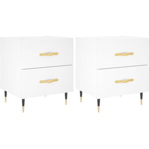 vidaXL White 2 pcs Bedside Cabinets - Nightstand Set vidaXL White 2 pcs Bedside Cabinets - Nightstand Set