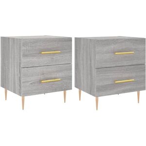Vidaxl - Bedside Cabinets 2 pcs Grey Sonoma 40x35x47.5 cm Engineered Wood Vidaxl - Bedside Cabinets 2 pcs Grey Sonoma 40x35x47.5 cm Engineered Wood