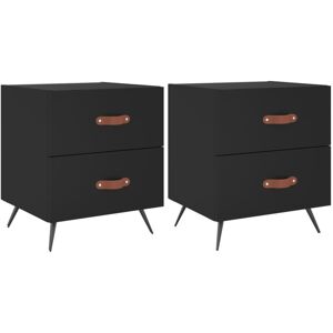vidaXL Bedside Cabinets 2 pcs Black - Bedside Cabinets vidaXL Bedside Cabinets 2 pcs Black - Bedside Cabinets