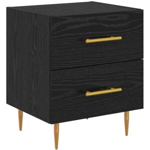 Bedside Cabinet Black Oak 40 x 35 x 47.5 cm Engineered Wood vidaXL Bedside Cabinet Black Oak 40 x 35 x 47.5 cm Engineered Wood vidaXL